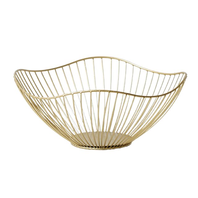 MesaSe Creative Fruit Bowl Storage Tray Durable Iron Thickened And Upgraded Material Gold Home Organizer