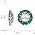 thumbnail image 2 of Veste à Boucles d'Oreilles en Argent Sterling Rhodium Diam. et Émeraude Créée QJ146MAY, 2 of 2