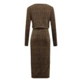 thumbnail image 5 of Gspmoly Robe d'Été, Mode Décontractée Robe à Enfiler pour Femme à Manches Longues à Col en V Aguichant à Épaules Dénudées Robes de Cocktail Offres Prime, 5 of 5