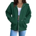 thumbnail image 1 of MeetoTime Sweat à Capuche Zippé pour Femmes, Manches Longues, Veste d'Automne en Polaire avec Poches, 1 of 7