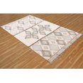 thumbnail image 1 of Casavani Hand Block Printed Cotton Dhurrie Grey Kitchen Area Mat Square Outdoor Rug Home Decor Kilim 7x7 feet, 1 of 1