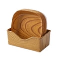 thumbnail image 1 of 8PCS Wood Grain Square Plastic Plates - 14CM Dinner Plates with Storage Holder, for Wedding, Camping, 1 of 6