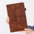 thumbnail image 4 of Étui Embossé Arbre de Vie pour Lenovo Tab m11/k11 Plus avec Support, Fentes pour Cartes, Boucle pour Stylet Brun, 4 of 5
