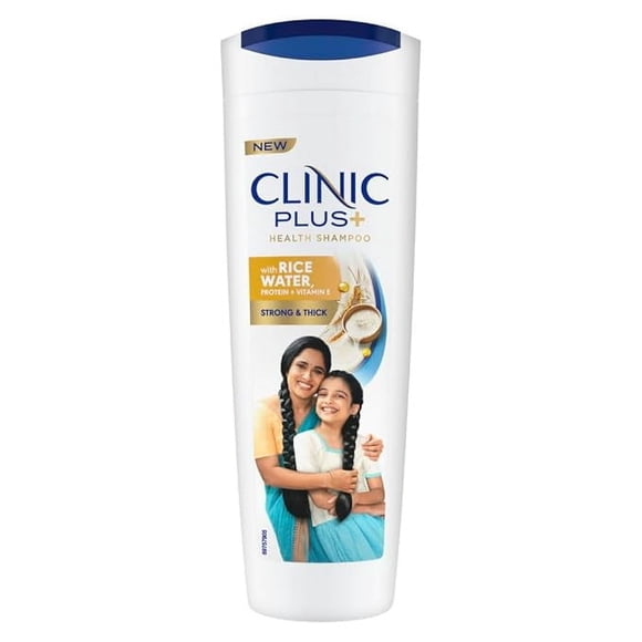 Clinic Plus Strong & Thick Shampoo with Rice water,Protein & Vitamin E for Hair Strengthening, Breakage Reduction and Thicker Hair,355 ml.