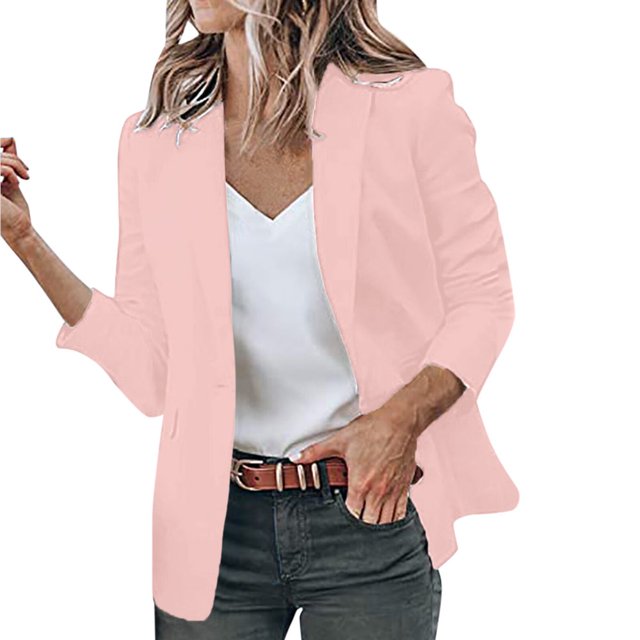 Ladies Fashion Casual Color Long Sleeve Lapel Suit Style Small Jacket