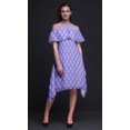 thumbnail image 2 of Bimba Block Printed Womens Cold Shoulder Tunic Party Round Neck Shift Dress-Medium, 2 of 6
