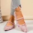 thumbnail image 4 of GPOECD Ballet Flat Breathable Lace Mesh Pointed Toe Flat Shoes for Casual Everyday on Style with Comfortable Wide Fit Light Open Toe Design for Everyday Wear Womens Shoes Pink,37, 4 of 8
