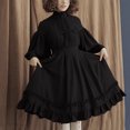 thumbnail image 1 of TIMIFIS Renaissance Robe Femme Robe à Manches Longues Ample à Col Montant en Dentelle à Manches Lanterne Mignonne Petite Robe Costumes d'Halloween pour Femme, 1 of 5