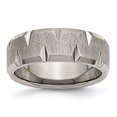thumbnail image 1 of Bague en Titane Bord Biseauté 8mm Bande Brossée Taille 9.5, 1 of 6