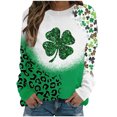 thumbnail image 1 of Chemise de la Saint-Patrick pour Femmes Col Rond Imprimé Manches Longues Chandails en Molleton Chemise de la Saint-Patrick, 1 of 4