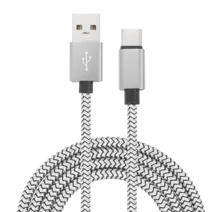 Uxcell USB Type C Charger Cable, Type-C to USB A Braided Charging Cord Data Transfer Cable Silver 3.28 ft  1