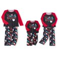 thumbnail image 1 of Pyjamas de Noël Assortis pour la Famille Ensembles Manches Longues Col Imprimé Père Noël Hauts Pantalons Costume, 1 of 6