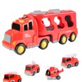 thumbnail image 2 of Red Simulation Car Model Lights And Music Transport Vehicle Engineering Vehicle Container Car Holiday Boys & Girl Educational Play Toys For Kids, 2 of 9