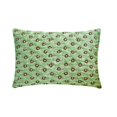 thumbnail image 1 of The HomeCentric Decorative Green 12"x18" (30x45 cm) Lumbar Pillow Cover, Linen Ribbon & Pearl Embroidery Oblong Pillow, Abstract Pattern Modern Style - Mint Ripple, 1 of 3