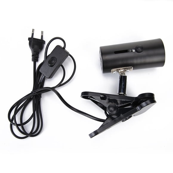 New E27 Heating Reptile Lamp Holder UVA+UVB Clip-on Bulb Pet Light Kit (Black)