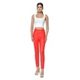 thumbnail image 2 of Pantalon Extensible en Cuir pour Femmes avec Poches, 2 of 8