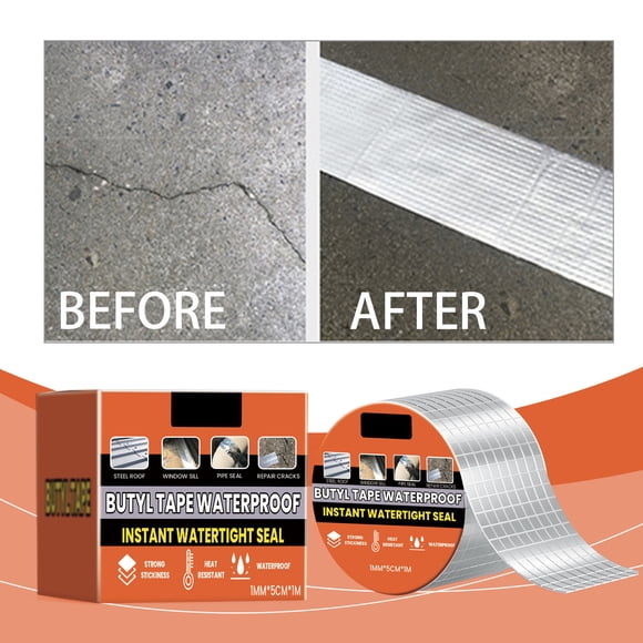 CQCYD Butyl Tape Waterproofing, Aluminum Foil Waterproof Tape for Roof Leak Repair, High Adhesive Moistureproof Sealant for Gutters Pipes RV Camper, DIY Waterproofing Membrane for Home Garage