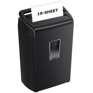 Bonsaii 10-Sheet Déchiqueteuse de papier coupe croisée, 5.5 Gal Home Office Shredder lourd pour carte de crédit, agrafe, clip avec fenêtre transparente(C209-D)