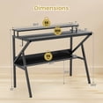thumbnail image 3 of Costway Home Office Desk with Monitor Stand, Open Shelf & Metal Frame, Earphone Hook Black, 3 of 10