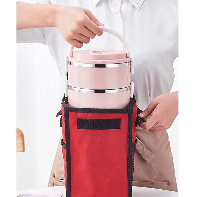 Boîte à Lunch de Travail pour Hommes Lunch Box Bento, Boîte à Lunch en Acier pour Hommes Boîte à Lunch Isolée pour le Travail Lunchboxes Enfant Contenant à Collation Lunchboxes Enfants, Rose-2 Couches