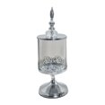thumbnail image 1 of tamizeot Durable Glass Storage Crystal Glass Covered Storage Jar For Easy Cleaning Silver Trumpet, 1 of 5
