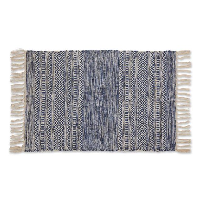 Design Imports CAMZ12642 Tapis Tissé à la Main 2 x 3 Pi , Bleu Français Texturé Dobby