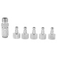 thumbnail image 3 of Kit de Connecteur à Libération Rapide d'Aérographe, Adaptateur d'Aérographe Set Antirouille Exquis Compact 6PCS Polyvalent en Acier Inoxydable pour l'Industrie, 3 of 8