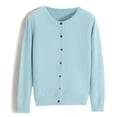 thumbnail image 4 of WomenCardigan Sweater Classic Sweatshirt Women Crew Neck Button Collar Short Sleeve Cardigan Knit Front Open, 4 of 4