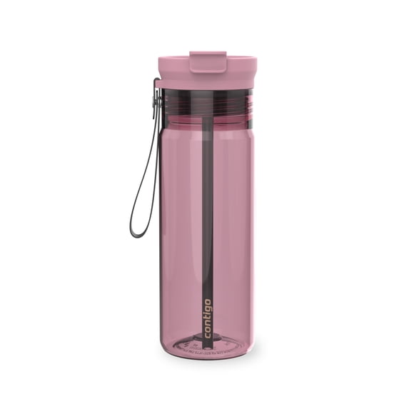 Contigo DualSip Water Bottle with 2-Way Lid, 24 oz (709 ml), 100% Leakproof, Durable, Lightweight, BPA-Free Tritan Plastic, Dishwasher Safe, Pink Diamond
