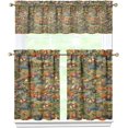 thumbnail image 1 of 3 Piece Chicken Kitchen Curtains and Valances Set for Windows Rooster Kitchen Window Curtains Over Sink Decor 27.5x36 in, 1 of 6