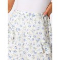thumbnail image 5 of Unique Bargains Jupe Midi en Chiffon à Taille Élastique pour Femmes Beige L, 5 of 5