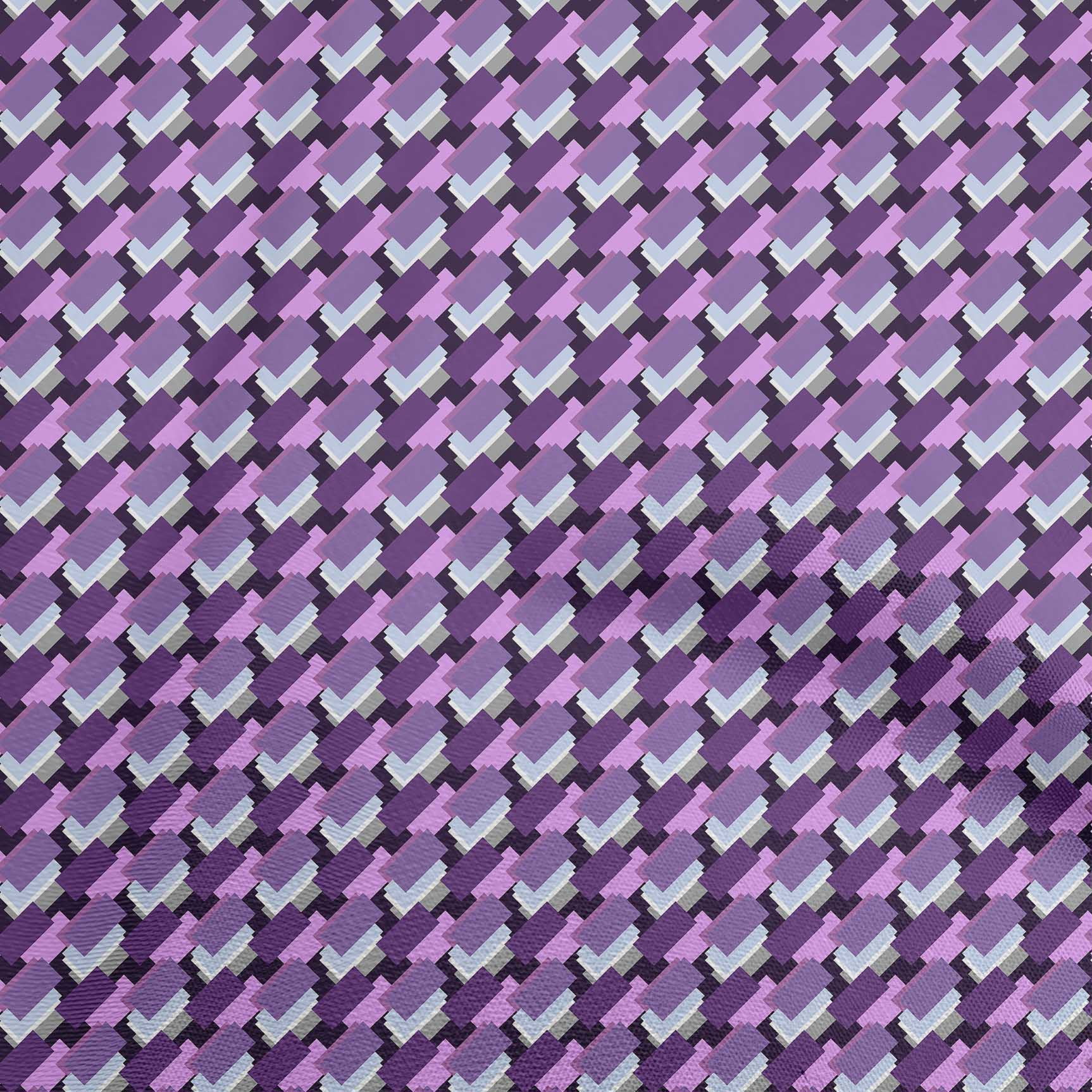 oneOone Rayon Purple Fabric Geometric Sewing Material Print Fabric By The Yard 56 Inch Wide