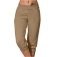 thumbnail image 1 of Timegard Womens Sweatpants Capri Pants Cinch Bottom Solid Color Cropped Joggers Workout Pants with Pockets, 1 of 6