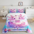 thumbnail image 2 of Erosebridal Cute Axolotl Bedding Full Comforter Set for Girls, Stars Reversible, 3-Piece, 2 of 6