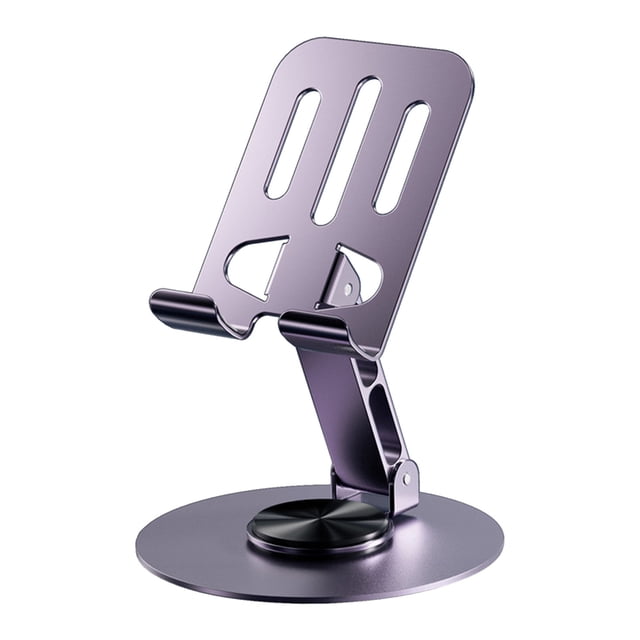 Metal Tablet Stand with 360 Degree Rotation Folding Desktop Holder for Phone and iPad | Portable Adjustable Aluminum Tablet Mount for Bed, Couch, Kitchen, Office, Travel