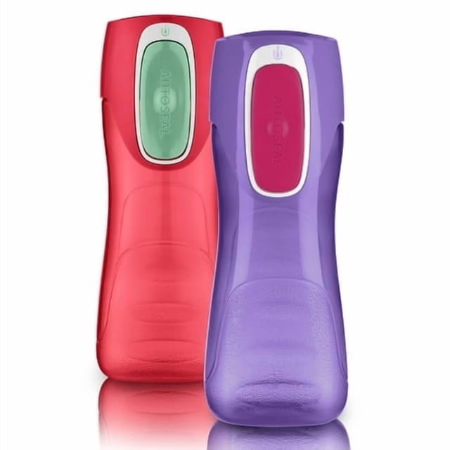 Contigo Trekker Bouteille d'eau pour les enfants avec un couvercle antidérapant, 14Oz Bouteille d'eau avec technologie de fuite-proof, sans Bpa, parsemées & Clignez-vous, 2-Pack