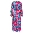 thumbnail image 4 of JIRNDf Robes de Printemps pour Femmes 2025 Mode Tendance Confortables Taille Haute Tempérament Imprimées Col en V Robes d'Été pour Femmes Robe Bohème A L, 4 of 4