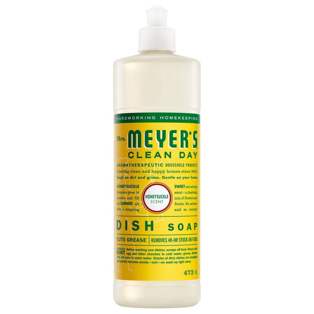 Mrs. Meyer's Clean Day Dish Soap, Dishwashing Liquid, 473ml, Honeysuckle