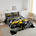 thumbnail image 3 of Erosebridal Gold Sports Car Bedding Full Comforter Set, Racing Car Flag Down Comforter, Black Yellow Grey, Reversible 3 Pieces, 3 of 7