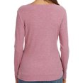 thumbnail image 5 of Women Wrap Front Side Buttons Long Sleeve V Neck Plain Shirt, 5 of 5
