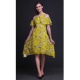 thumbnail image 3 of Bimba Robe Droite à Épaules Dénudées Style Chic Imprimé Oiseau Jaune pour Femmes Tunique d'Été - Petit, 3 of 6