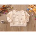 thumbnail image 3 of Pull Décontracté Printemps Automne pour Filles Tout-Petits Beige Manches Longues Col Rond Imprimé Père Noël, 3 of 9