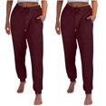 thumbnail image 1 of FAIWAD Womens Cinch Bottom Sweatpants 2PC High Waisted Drawstring Fleece Baggy Jogger Workout Trousers, 1 of 7