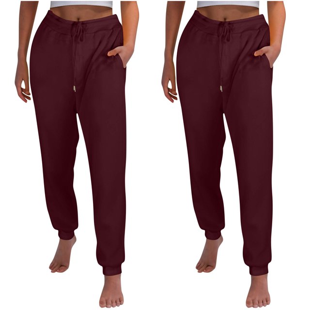FAIWAD Womens Cinch Bottom Sweatpants 2PC High Waisted Drawstring Fleece Baggy Jogger Workout Trousers