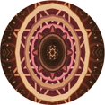 thumbnail image 1 of Ahgly Company Tapis d'Intérieur Ronds de Style Transitionnel Lavables à la Machine, Rouge Rouge, 5 Pieds Rond, 1 of 7