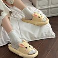 thumbnail image 3 of Wangsaura Women Bathroom Slippers Cute Rabbit Soft Sole Non-slip Open Toe Shower Slide Sandals House Shoes, 3 of 8