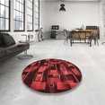 thumbnail image 4 of Ahgly Company Tapis d'Intérieur Ronds de Style Transitionnel Lavables à la Machine, Bordeaux Rouge, 3 Pieds Rond, 4 of 7