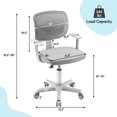 thumbnail image 3 of Costway Kids Desk Chair Study Computer Chair with Adjustable Height, Lumbar Support Grey, 3 of 9