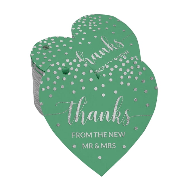 Inkdotpot Pack Of 50 Thanks From The New Wedding Favor Paper Tags Craft Real Silver Foil Hang Tags