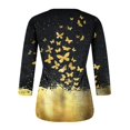 thumbnail image 5 of TIMIFIS Hauts pour Femmes Manches 3/4 Décontractés Coupe Ample Tuniques Col Rond T-shirt Automne, 5 of 5